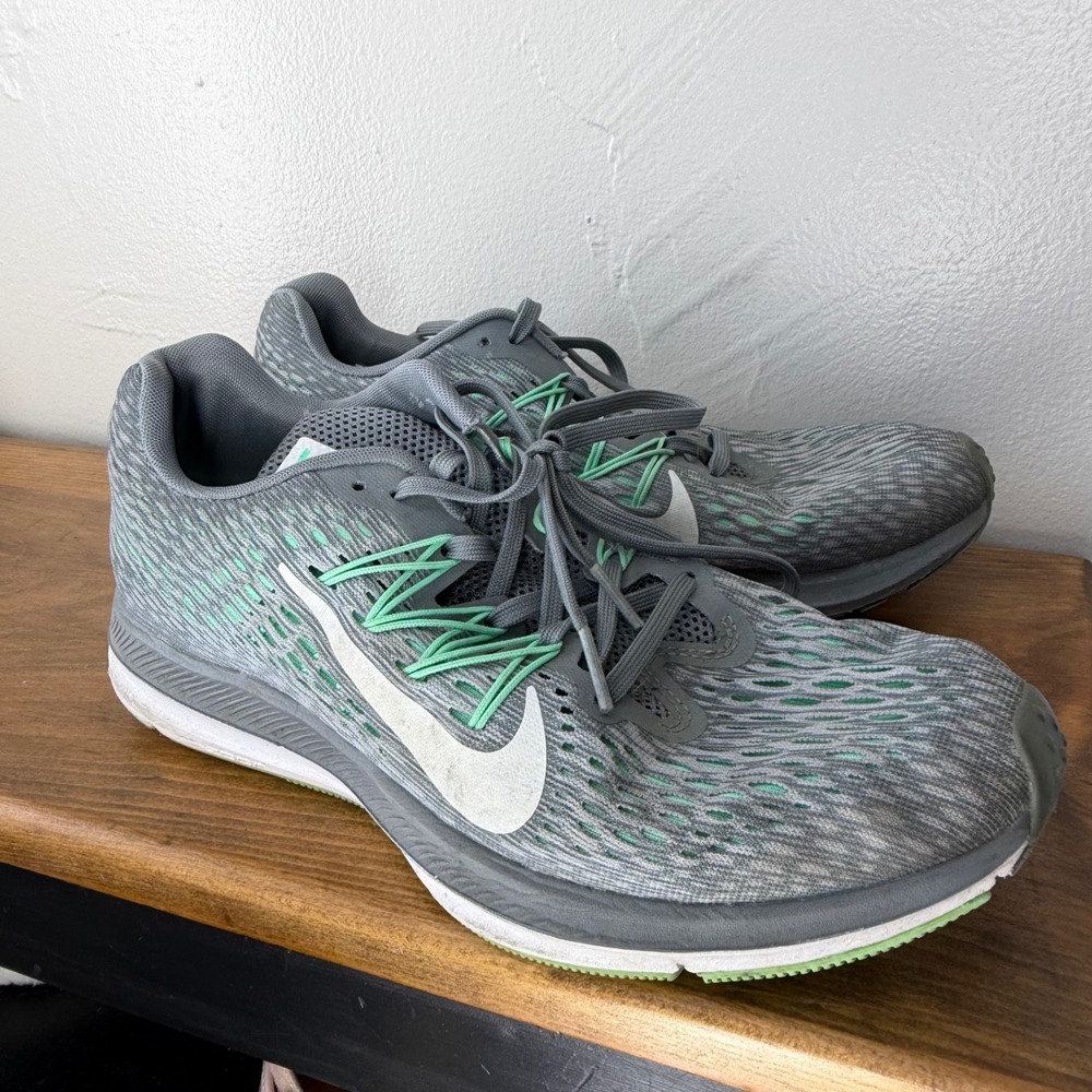 Nike Air Zoom Pegasus 34 Grey Mint Green Running Shoes Womens 9.5
